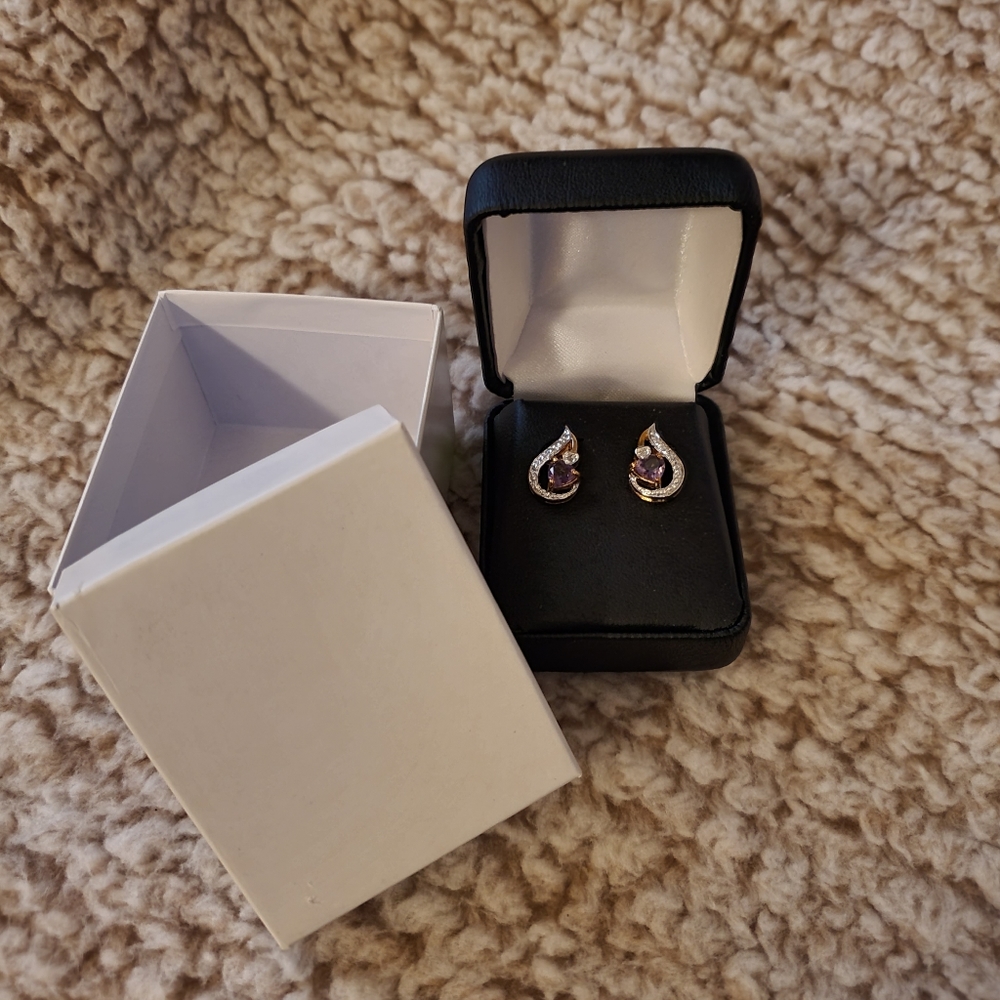 NEW! EJ Amethyst Dimond Earrings